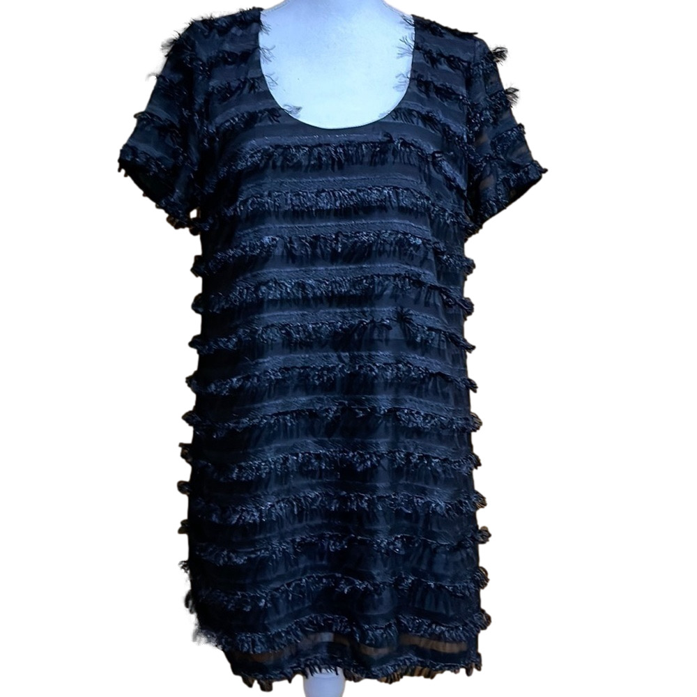Show Me Your Mumu Demi Dress ~ Party Fringe Black Clothes Size Small - EUC